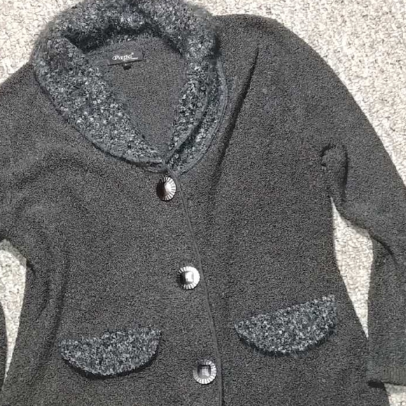 Papa black and grey boucle coat - Picture 6 of 6